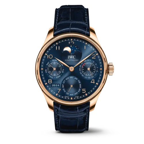 Portugieser Perpetual Calendar RG 5033 APSF 1:1 Best Edition Blue Dial on Blue Leather Strap